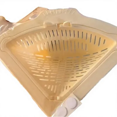 Durable Triangle 3-Layer Hollow Plastic Drain Basket Professional Kitchen Strainer Wholesale Custom Logo