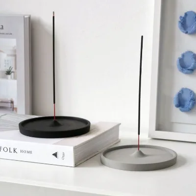 Custom Designer Minimalist Concrete Incense Holder Empty Cement Incense Burner With Natural Texture for Car Home