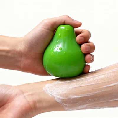 DIY Personal Brand Transparent Handmade Solid Bar Soap with Antiseptic Mini Jade Pear Shape for Children's Skin Care