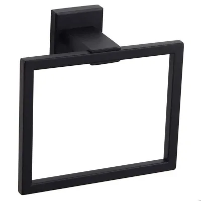Modern Square Style Wall Mounted Stainless Steel Shower Towel Rack Bathroom Towel Ring-for Home and Kitchen Bath Hardware Sets