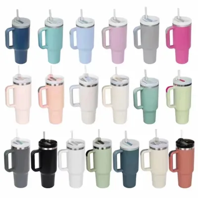 Hot Sales Modern Large Stainless Steel Sports Water Bottle 40 OZ Insulated Tumbler with Handle Lid Straw for Camping