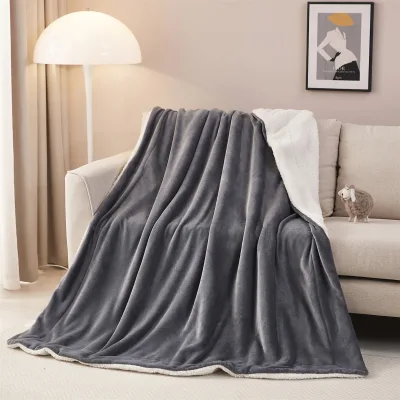 Wholesale Winter Modern Soft AB Version Waterproof Wearable Polyester Felting Office Nap Flannel Blanket