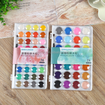 Dry Watercolor Palette With Brush for Painting ,bright Water Color Cake