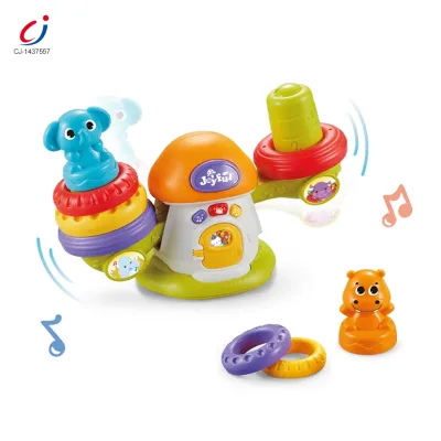 Chengji Plastic Colorful Stacking Rings Toys Baby Educational Toys Play Game Musical Baby Balance Stacking Toys