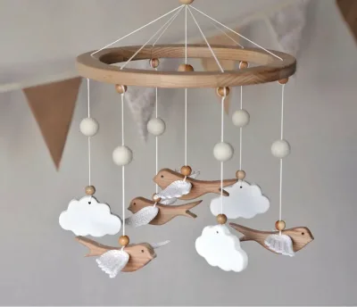 Ins Kids Home Decor Space Design Star Moon Astronaut Baby Bedding Hanging Mobile Toys Infant Nursery Crib Mobile