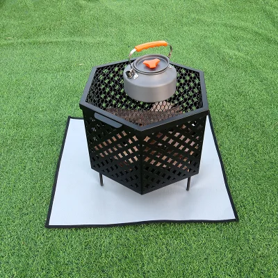 Square Fireproof Heat Resist Fire Pit Mat Outdoor Protect Grass Under Grill Heatproof Mat