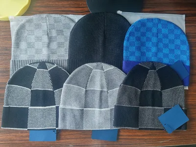 Beanie Bonnet Designer Knitted Winter Warm Hat for Men Women Luxury Plaid Letter Skull Cap Custom Embroidered Logo