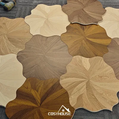 Leaf Patterns Parquet Wooden Doors for House Piso De Madeira Engineered Hardwood Flooring White Oak Wood Flooring