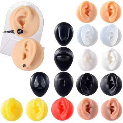 Cross-border Simulation Silicone Gel Ear Model Three-dimensional Piercing Training Prop Available Multiple Colors Nose Studs