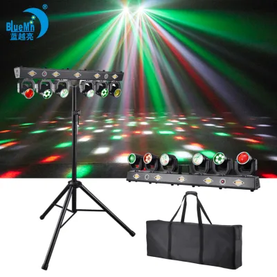 New 6 Heads 4 in 1 Moving Stand Light DMX512 Control Red Green Laser for Wedding Event Party Concert Stage Atmosphere Light