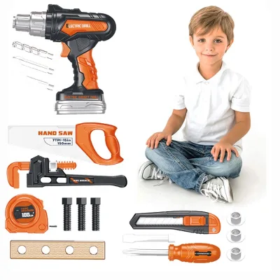 2025 Boy Toy Tool Set Electric Toy Drill Real Plastic Tool Stem Toys for Kids OEM/ODM