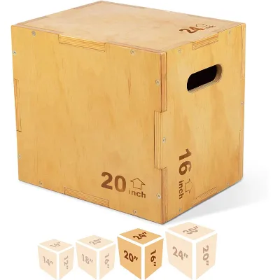 Plyometric Box Platform Wooden Plyo Box for Home Gym and Outdoor Workout