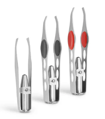 LED with Arrow Pattern Eyebrow Clip Stainless Steel Eyebrow Trimming Tool Eyebrow Beauty with LED Eyebrow Clip