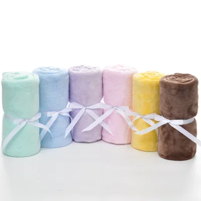 High Quality Knitted Baby Touch Blanket Colorful Solid Pattern Soft and Comfortable for Spring and Autumn