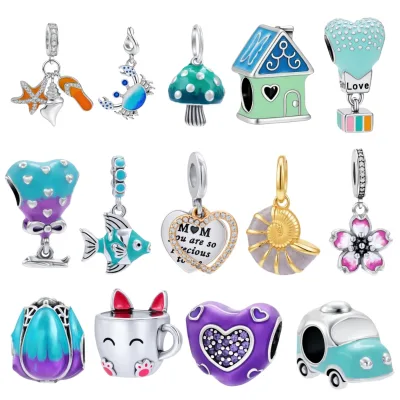 Wholsale 2026 New 925 Silver Beach Airplane Camera Tower Pendant DIY Charm Bracelet Jewelry Making Women Fashion Surprise Gifts