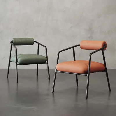 Nordic INS Style Minimalist Iron Single Person Leisure Chair Simple Modern Lazy Chair Design for Living Rooms Restaurant Sets