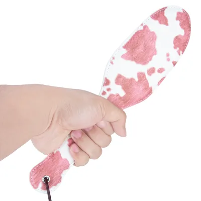 Pink Cow Print Adult Couples Toys Soft PU Bondage Restraints Set for Women Sensual Massage Roleplay Costume Accessories