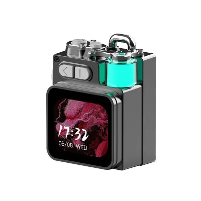 GAMINJA BT Speaker LED Display Screen Wireless Metal Mechanical Speaker With RGB Subwoofer Support Calendar Alarm Clock