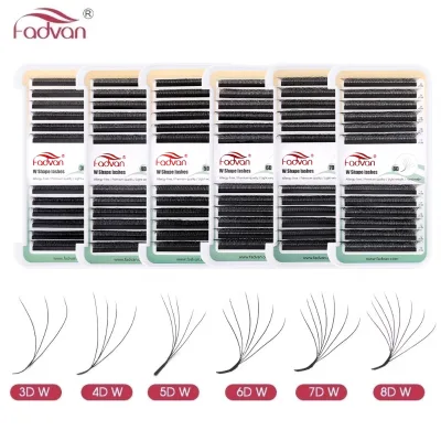 Private Label Yy Eyelash Extensions Professional Silk Lashes Tray Individual Russian Volume Fadvan 17mm Yy Eyelash Extension w