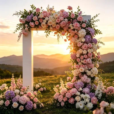 White Square Wedding Arch Stand, Detachable Rectangle Backdrop Frame for Wedding Engagem