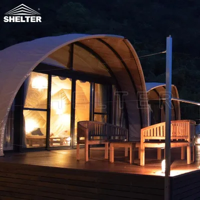2-4 People Safari Tent Dome Tent for Luxury Villa Resort Hotel