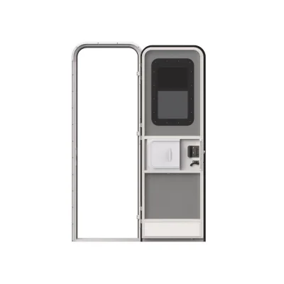 Left/ Right Hinged Tempered Door Window RV Entry Door Aluminum Alloy Door