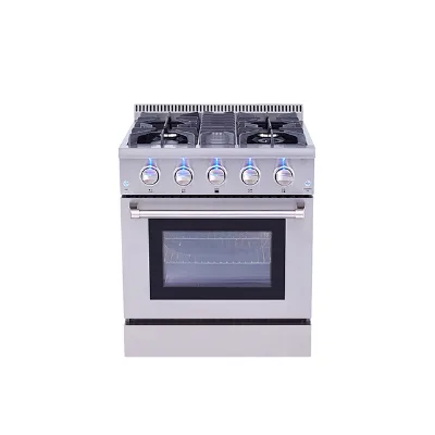 HRG3080 Gas Oven 4 Burner Freestanding All Gas Range Stainless Steel Body With the Cookers