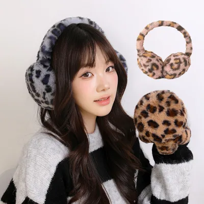 Winter Ear Muffs for Women Girls Faux Fur Cute White Earmuffs Fluffy Ear Warmers Foldable Ear Covers Outdoor
