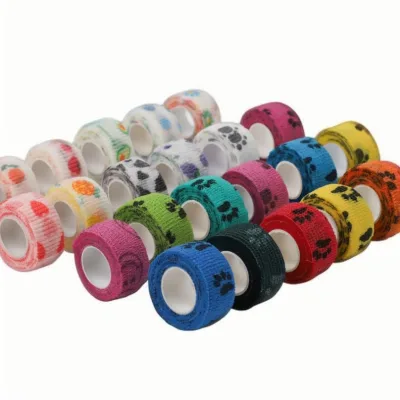 Self-adhesive elastic aftercare cohesive bandage cat with your own logo