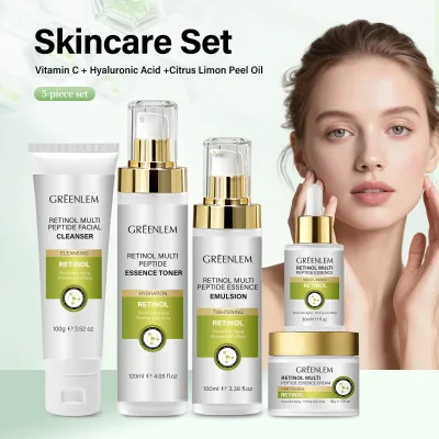 Greenlem Wholesale/Private Label  Retinol Multi Peptide Set 5 Pieces Antiaging & Firming