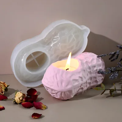 Diy Glue Mold Simulation Peanut Candlestick Silicone Mold Gypsum Aromatherapy Candle Decoration
