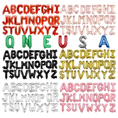 QAKGL 16inch Letter Balloons a to Z Alphabet Foil Wedding Birthday Party Decoration Banner Custom Phrase English Globos