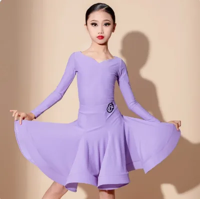 Long Sleeve Neck Halter Lyrical Dance Costume Jazz Latin Ice Skating Ballet Dress Performance Wear Dance Costumes
