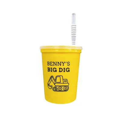 12oz 16oz 22oz 32oz Plastic Stadium Cup with Lid and Straw Plastic Cup with Lid and Straw