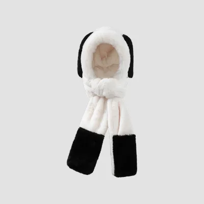 Lovely Winter Custom Logo Keep Warm Windproof Head Protective Hat Scarf Set for Women