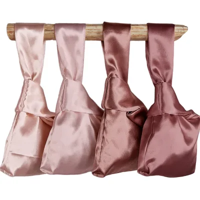 Dusty Rose Palette Women's Satin Silk Accessory Bag with Silk Screen Printing and Plain Dyed Technique