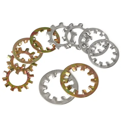 304 Stainless Steel Din6797A Gasket Washer Lock Outer Tooth Shape Non-slip Brass Aluminium Bronze Zinc Finish Split Bonded Style