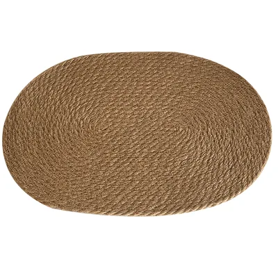 Japanese Style Round Linen Woven Eco-friendly Heat Resistant Placemat Large Size Dinning Table Mat Anti-scald Pot & Bowl Mat