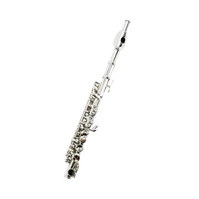 Wholesale beginner semi-metal short flute with silver plating, in C tuning. Short flute musical instrument for Western music.