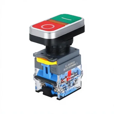 Yijia YJ139-LA38-11B Double-Button Self-Resetting Rectangular 22mm Start/Stop Switch 1 Normally Open 1 Normally Closed Contacts