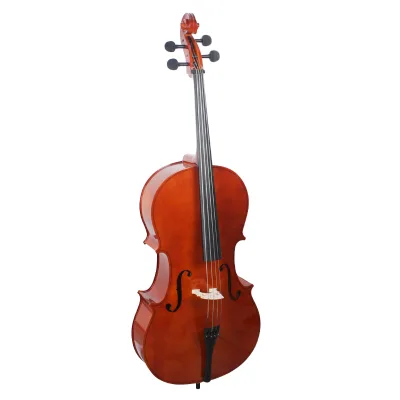 Wholesale Laminate Basswood Handmade Cello for Students Performance 4/4 Size Alloy Tailpiece Brazilwood Bow Padded Bag Glossy