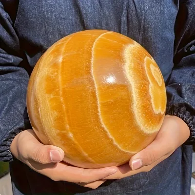 Wholesale Natural Crystals Healing Ball High Quality Honey Yellow Calcite Sphere for Home Decor