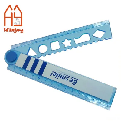 30cm School Plastic Folding Ruler With Template Custom Shapes Drawing Ruler