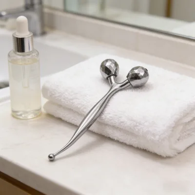 Popular Daily Use Beauty Product Skin Care Face Eye Hand Held Zinc Alloy Y Shape Roller Facial Skin Lifting Tightening