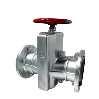 China Supplier SS304 Manual Rubber Sleeved Pinch Valve WCB Base Media
