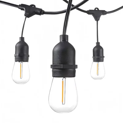 Joystar 16.4FT S14 Warm White Outdoor String Lights Waterproof LED IP44 PVC E27 Lampholder 3-Year Wholesale Bulk Supply