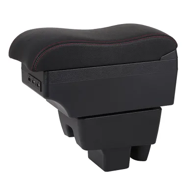 Car Armrest Box Double Layer Armrest Storage Box Car-styling Decoration Accessories Parts for Skoda Rapid 2014