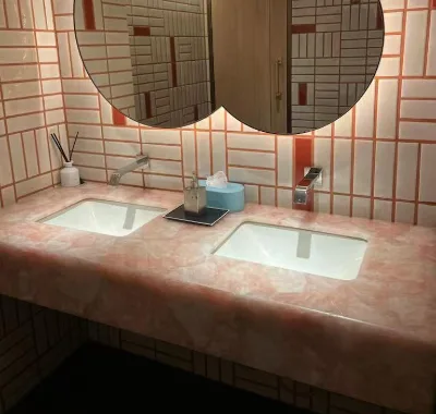 Natural Pink Crystal Quartzite Gemstone Semiprecious Rose Pink Quartz Stone Slab Tile Customized Countertop Vanity Table Top