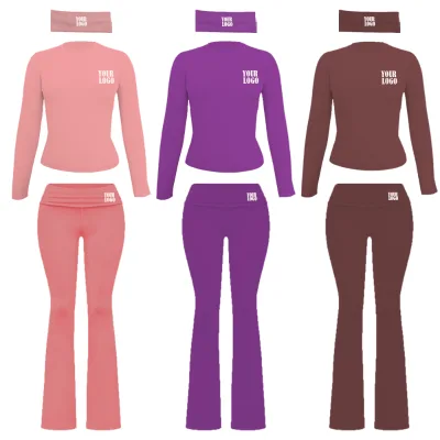 Women's Y2K 2-Piece Cotton Sweatsuit Ribbed Long Sleeve Button Crop Top Shorts Casual for Lounge Sleepwear Button Crop Top