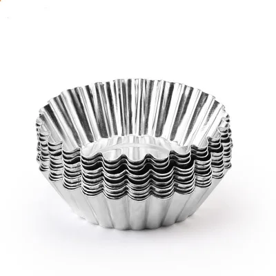 Disposable Aluminum Egg Tart Mold Non-Stick Cupcake Baking Muffin Pan Food-Grade Flower Shape Eco-Friendly Kitchen Use